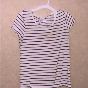 White and black stripe shirt